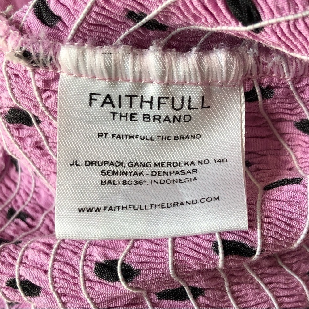 Faithful The Brand Dress Margherita Mini Pink Black Polka Dot Size 4 Small - Picture 7 of 12